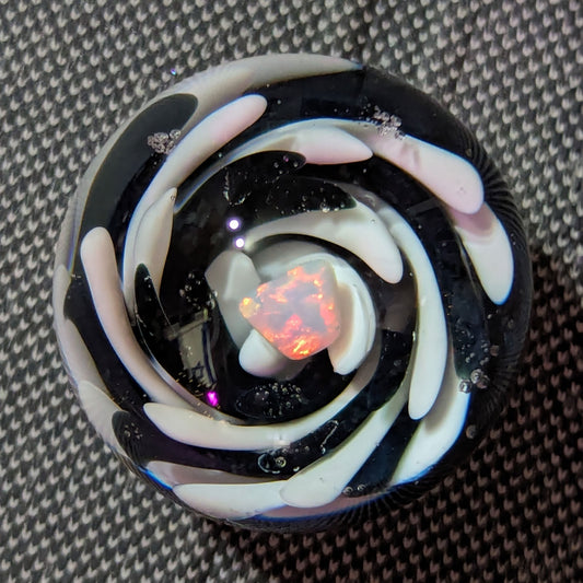 Black and White Swirl Implosion Marble