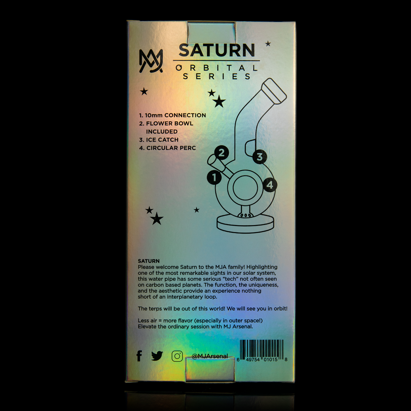 Saturn Mini Iridescent Water Pipe (Orbital Series) - LE