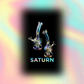 Saturn Mini Iridescent Water Pipe (Orbital Series) - LE